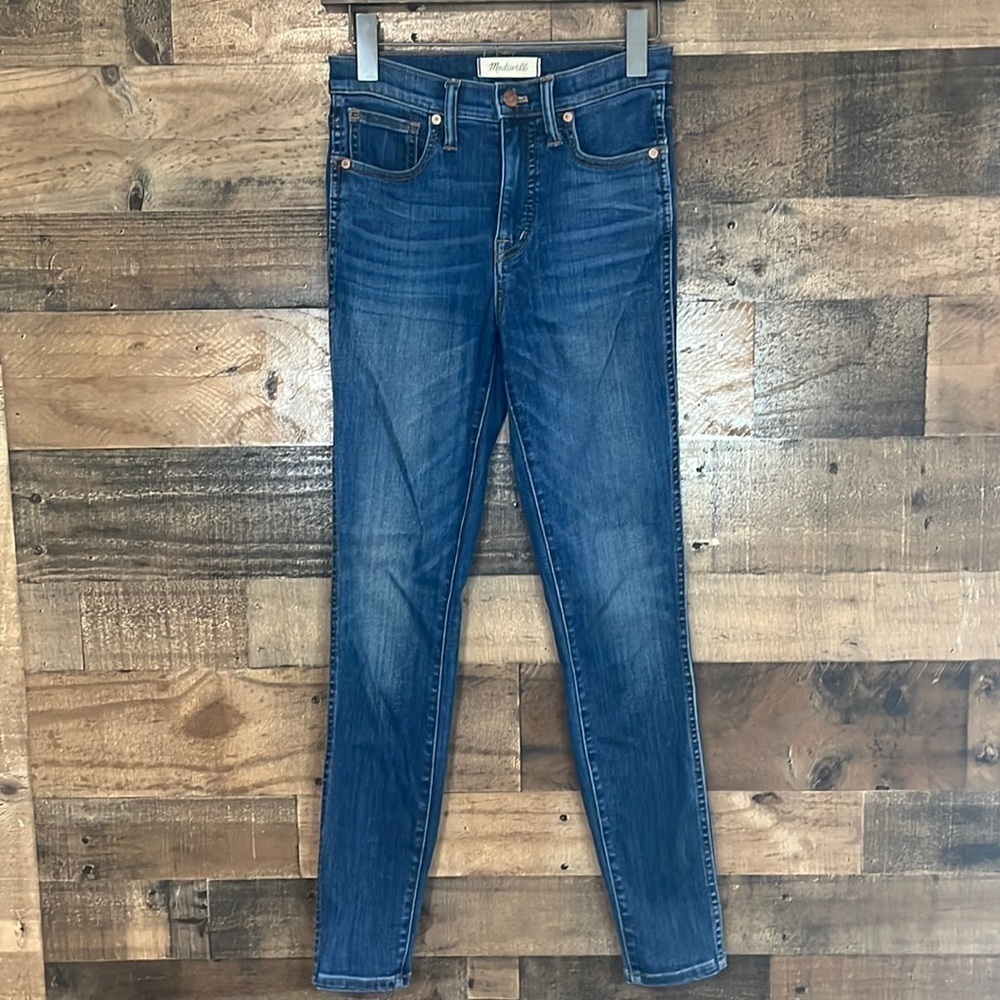 Madewell 10” High Rise Distressed Blue Skinny Jean Size 25